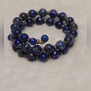 Vintage Memory Wire Beaded Bracelet